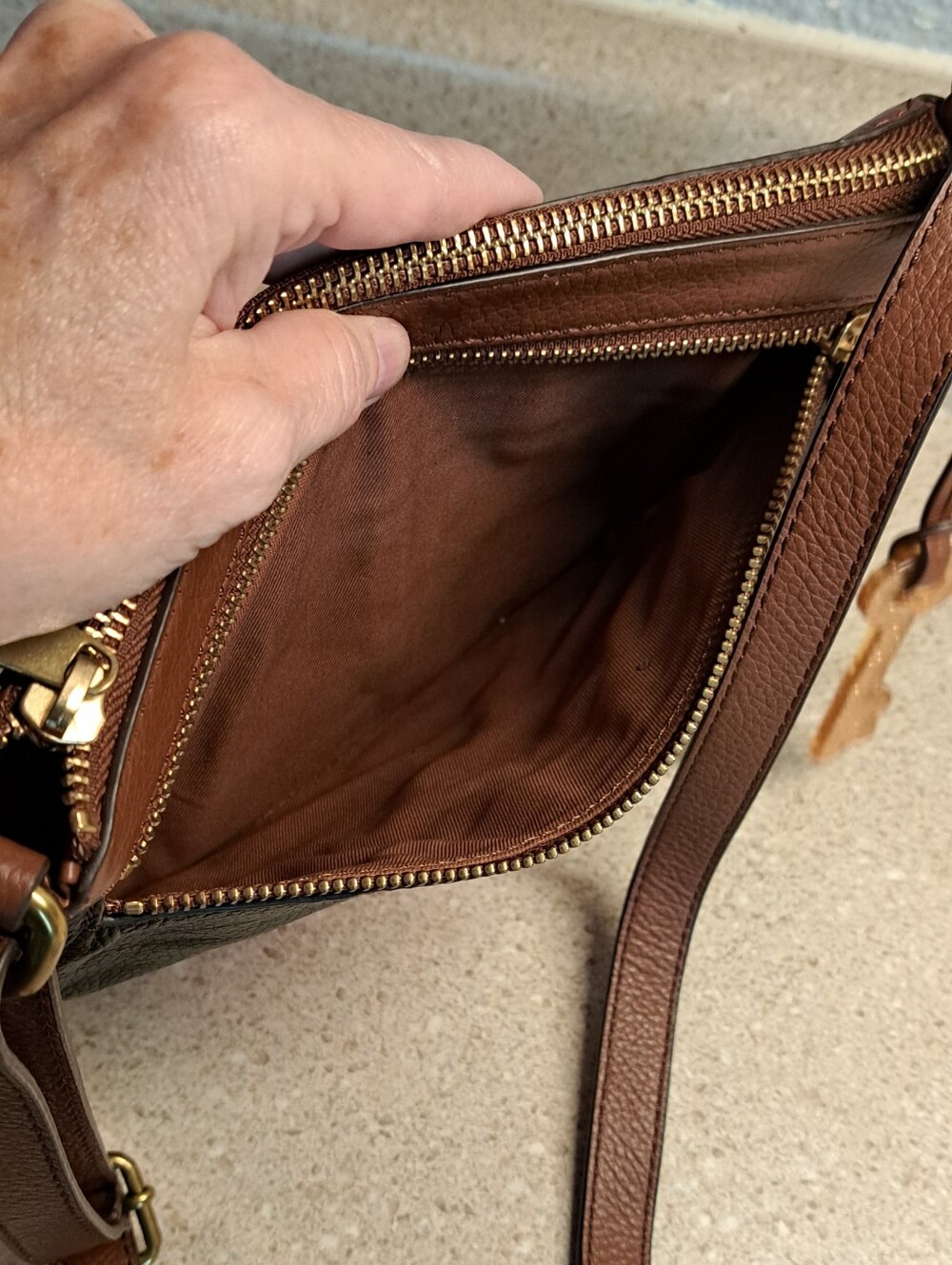 Fossil Leather Crossbody Bag - Picture 6 of 10